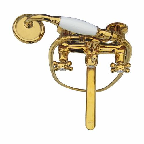 お風呂 シャワーヘッド 浴室 浴槽 混合水栓 壁掛け 壁付け ゴールド 金