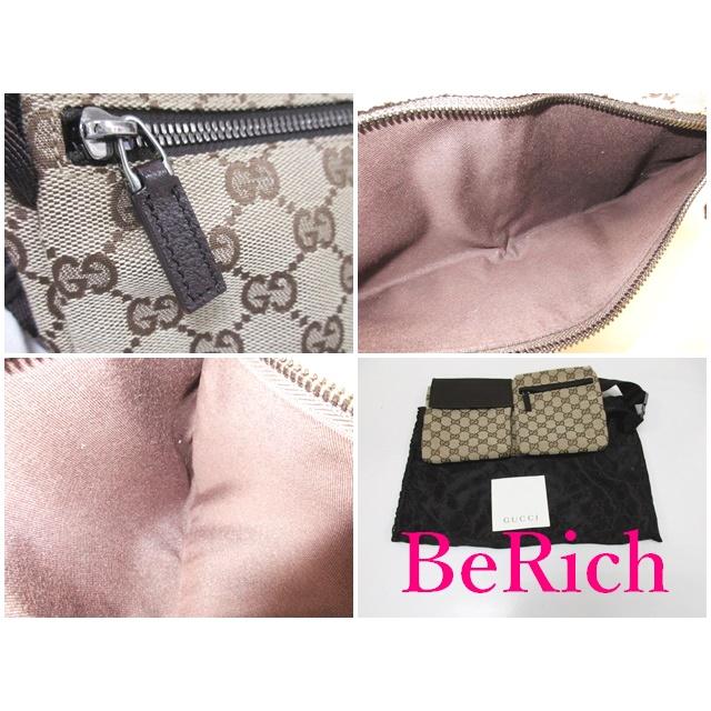GG グッチ GUCCI ウエストバッグ 28566 ロゴ ベージュ ブラウン