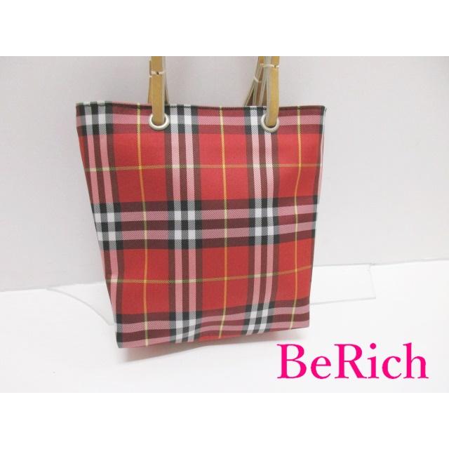 BURBERRY（バーバリー） ハンドバッグ ノバチェック 赤 レッド マルチ