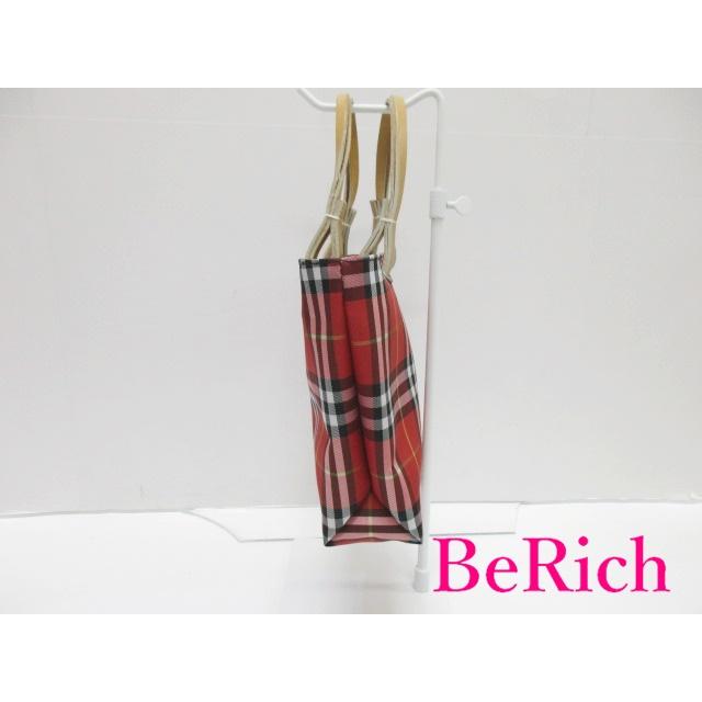 BURBERRY（バーバリー） ハンドバッグ ノバチェック 赤 レッド マルチ