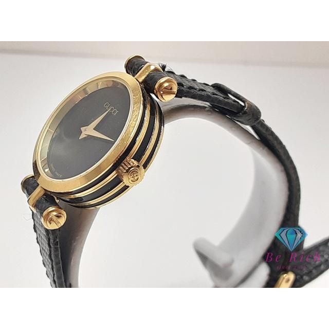 GUCCI（グッチ） レディース 腕時計 黒 ブラック SS レザー アナログ
