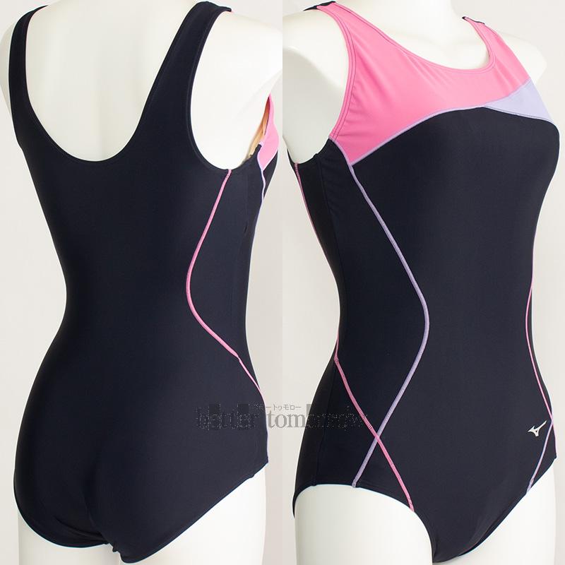 Mizuno 競泳水着 Oサイズ 黒×ピンク①④ Mizuno 競泳水着 Oサイズ 黒×