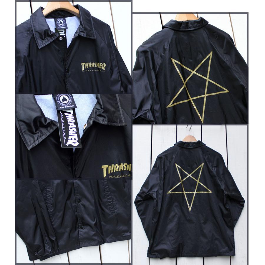 THRASHER（スラッシャー） コーチジャケット ペンタグラム ブラック 黒