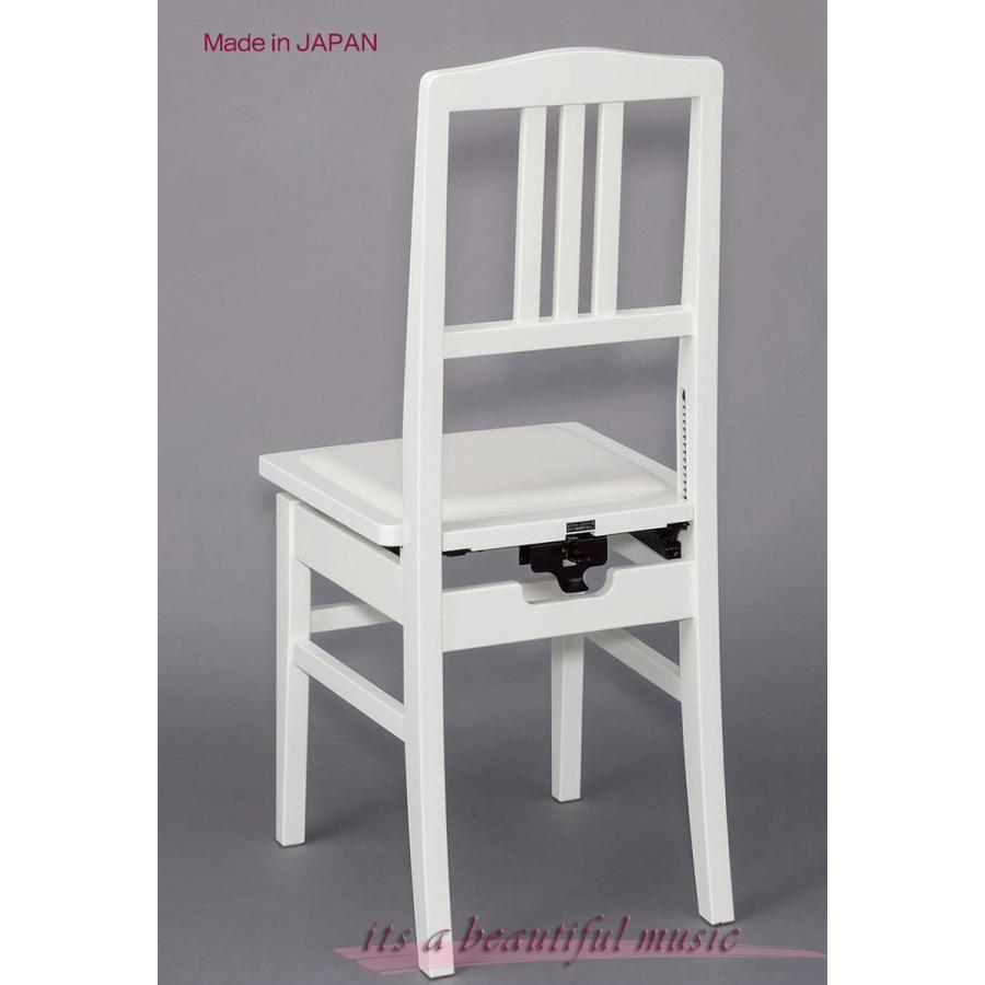 its】特注色（ホワイト）の背付きピアノ椅子 甲南 KONAN No.5 昔からの