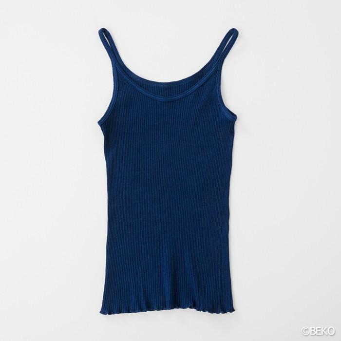 天衣無縫 藍染めby宝島染工（手染め）リブキャミソール（メール便使用