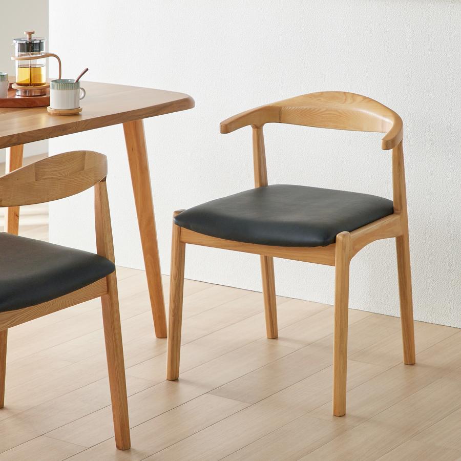 チェア セット ダイニングチェア 2脚セット ひじ掛け付き ハーフアーム