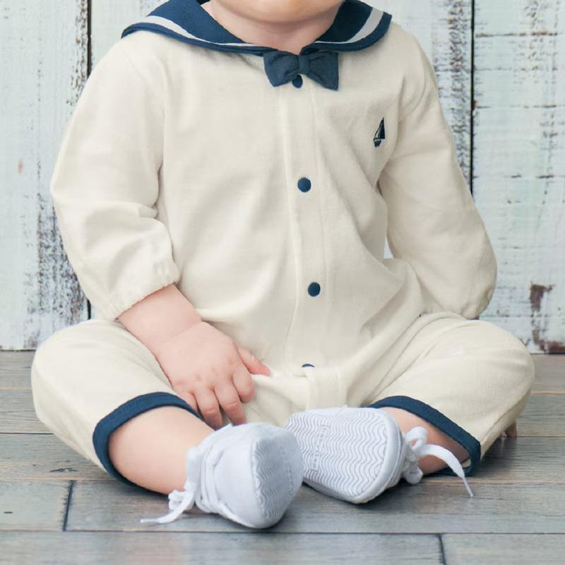 ベルメゾン（BELLE MAISON） ロンパース 前開き ベビー服 セーラー襟