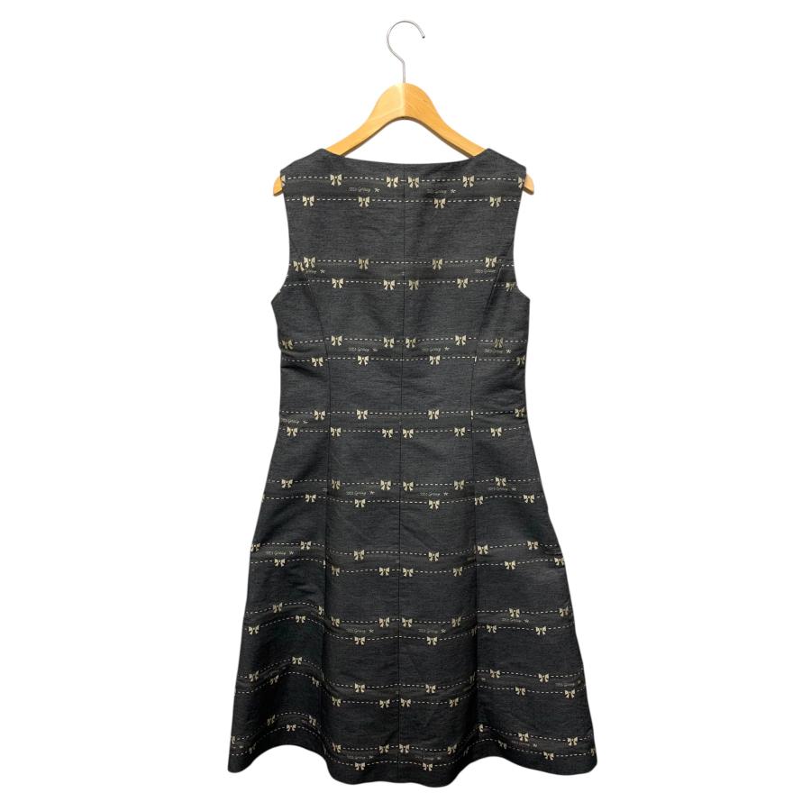 エムズグレイシー 511114 ワンピース 38 ネイビー リボン センター