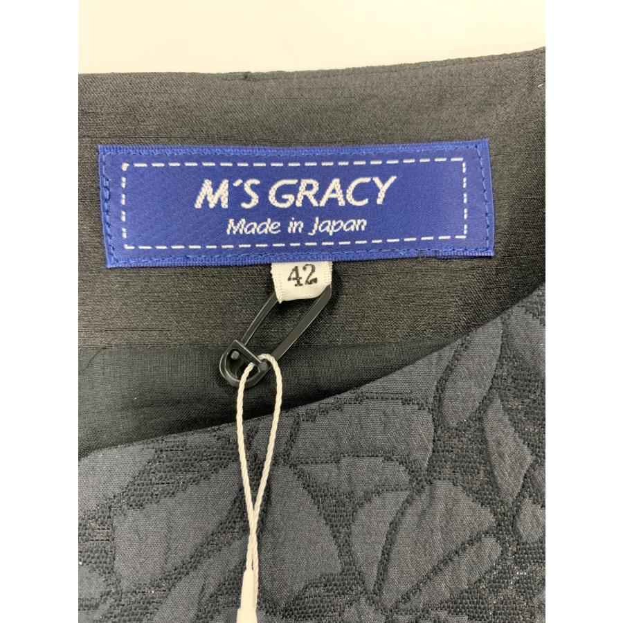 エムズグレイシー 511105 ワンピース 42 ブラック ラメ リボン 花