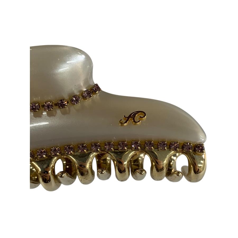 アッカ ニューコラーナ クリップ Mサイズ ベージュ ラインストーン