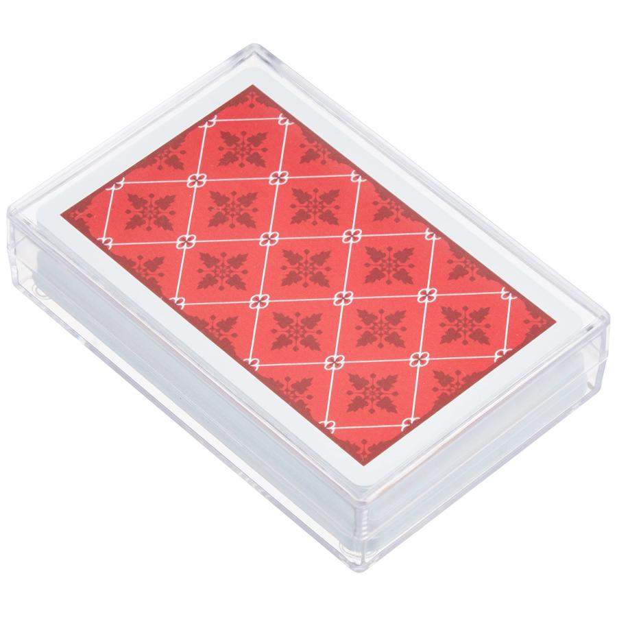 プラスチック製トランプ 赤系柄 ブリッジサイズ 57x89mm 七並べ