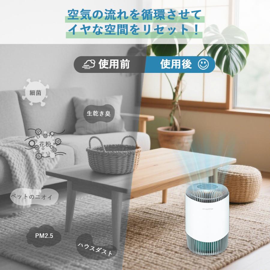空気清浄機 小型 脱臭 ペット臭 18畳 360°吸引 コンパクト HEPA アロマ