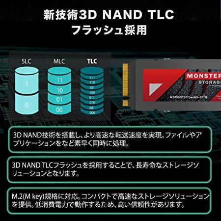 Monster Storage Monster Storage 2TB NVMe SSD PCIe Gen 4×4 最大読込