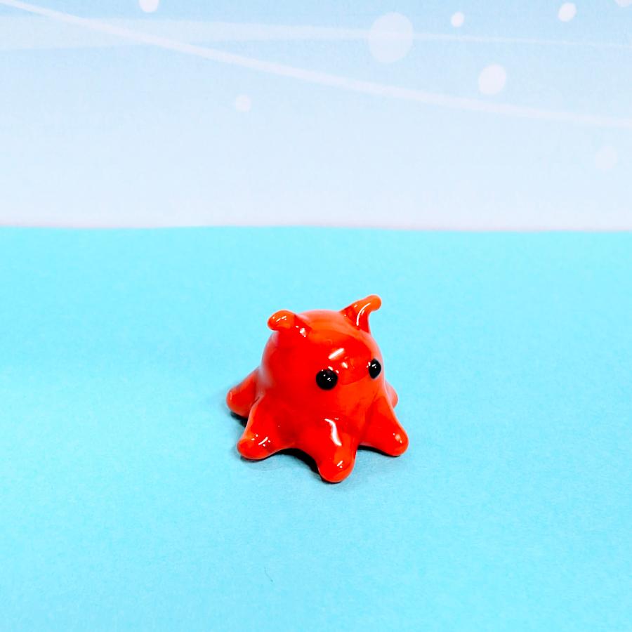 ガラス細工 メンダコ（S） ミニチュア 雑貨 置物 小物 : きたのガラス