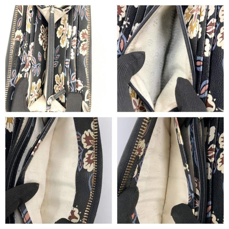TORY BURCH（トリーバーチ） 〇〇 花柄 長財布 ブラック 傷や汚れあり