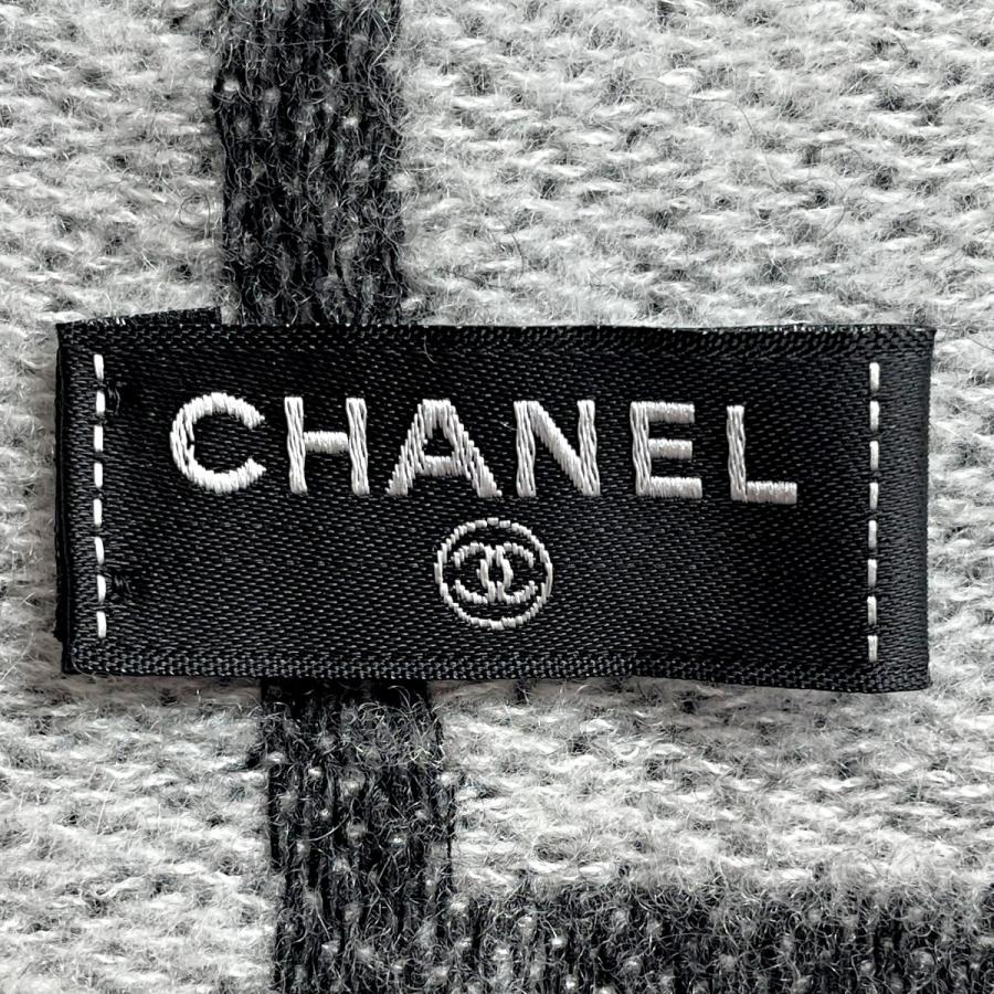 CHANEL（シャネル） ストール グレー ココマーク カシミヤ82％ シルク