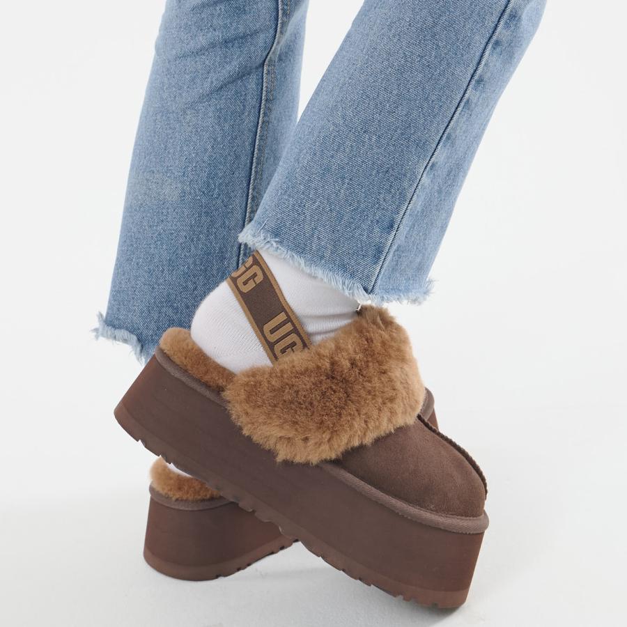 UGG（アグ） サンダル ファー ファンケット レディース 厚底 FUNKETTE