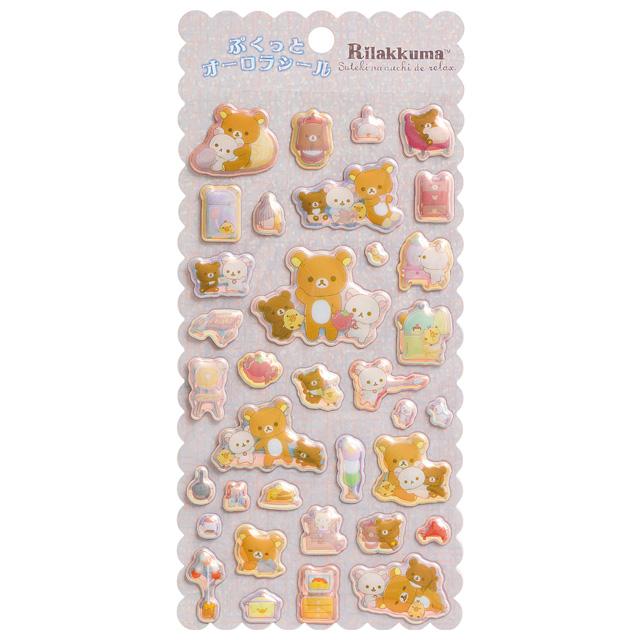 San-X（サンエックス） リラックマ シールマーケット ぷくっとオーロラ