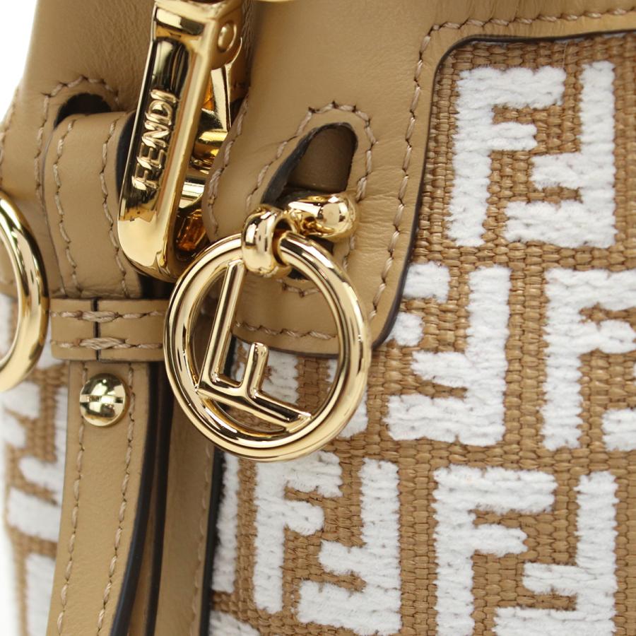 FENDI バケットバッグ ホワイト/ブラウン フェンディ FENDI バケット