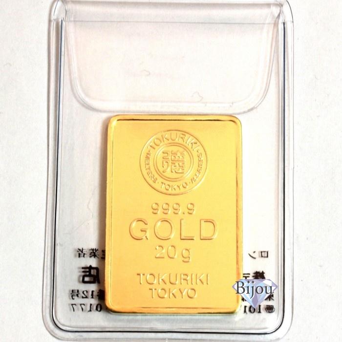 純金 インゴット 24金 徳力本店 20g 新品未開封 K24 ゴールド バー