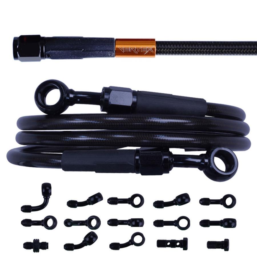 ZX-25R/ZX-25R メッシュ ブレーキホース フロント 10cmロング スモーク