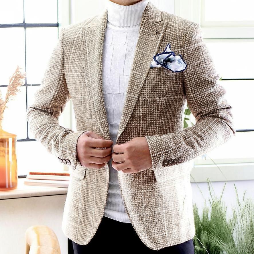ツイードジャケット メンズ テーラードジャケット ブレザー 千鳥柄