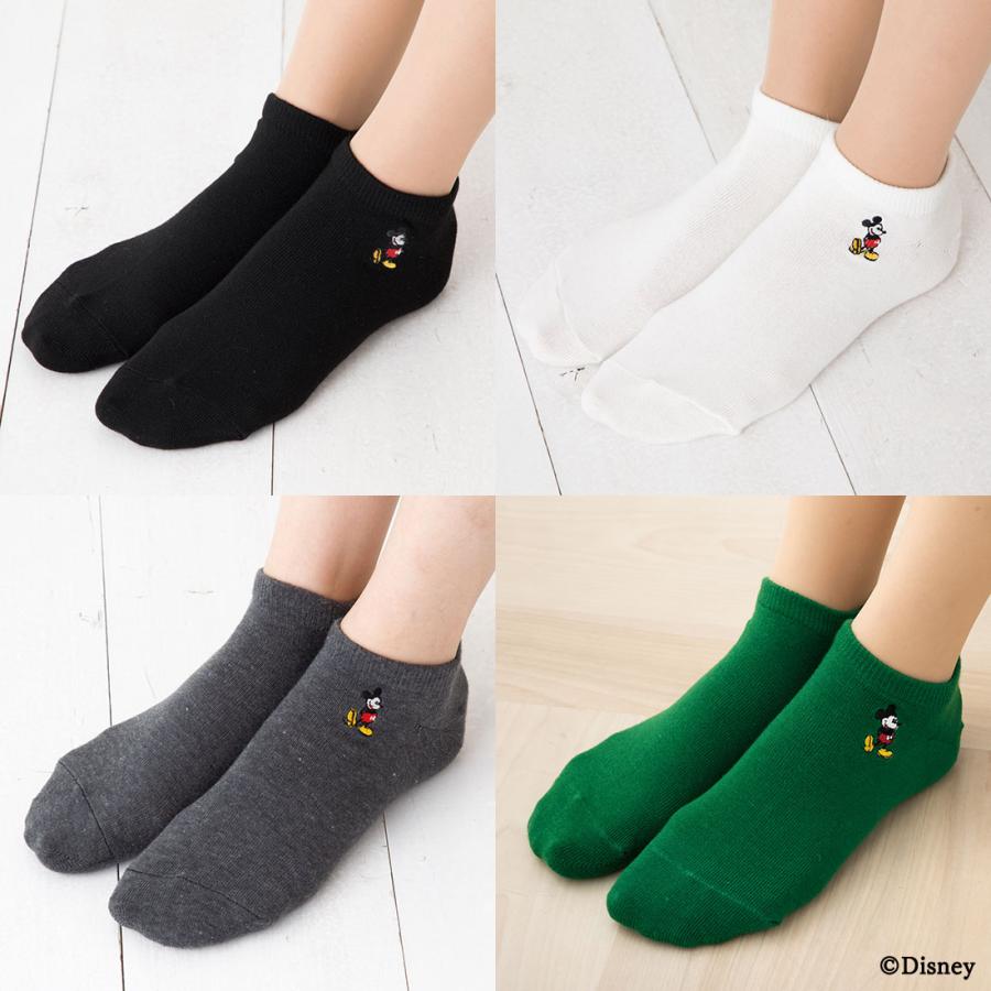 Disney（ディズニー） ミッキーマウス ワンポイント刺繍 スニーカー丈
