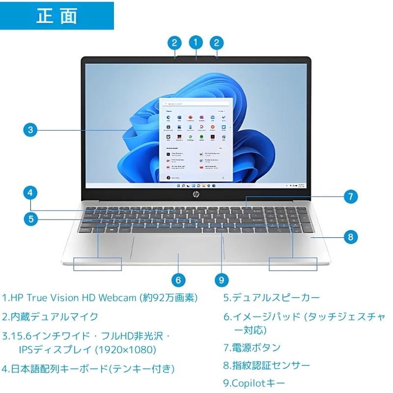 HP 15 ノートパソコン 15-fc0000 薄型 15.6型 / Ryzen 5/ メモリ 16GB