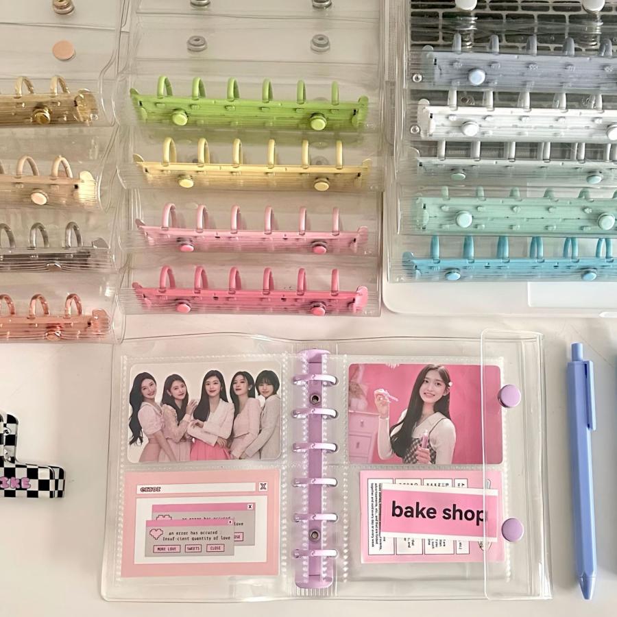 シール帳 バインダー A8サイズ キーホルダー穴付き リフィル 10枚