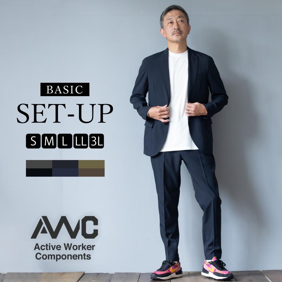 AWC セットアップ メンズ スーツ カジュアルスーツ ジャケット