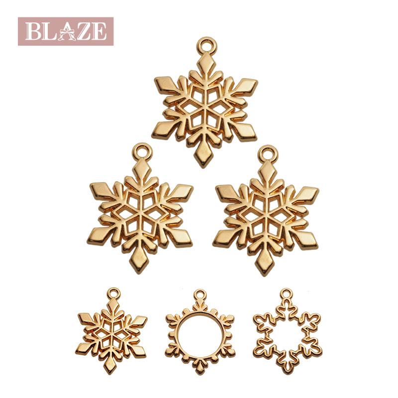 BLAZE 3個入り 空枠 雪の結晶 約2.6×2cm 全3種 ゴールド 商用利用可