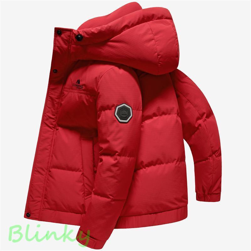 ダウンジャケット メンズ 赤 軽量 フード 防寒着 ダウン アウター