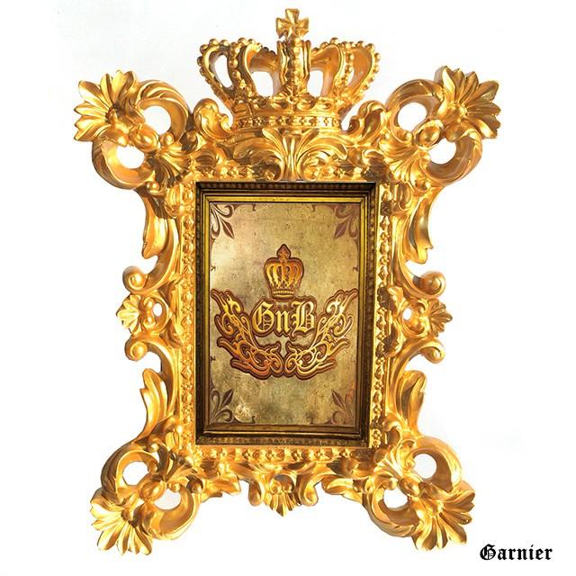 アンティーク フォトフレーム イエロー ゴールド L判 豪華 写真立て