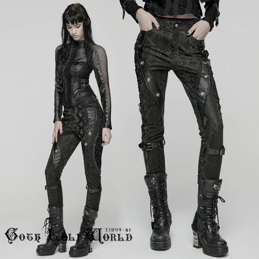 ゴスロリワールド WK-738PCF-BK パンク ロック ファッション ヘビ柄