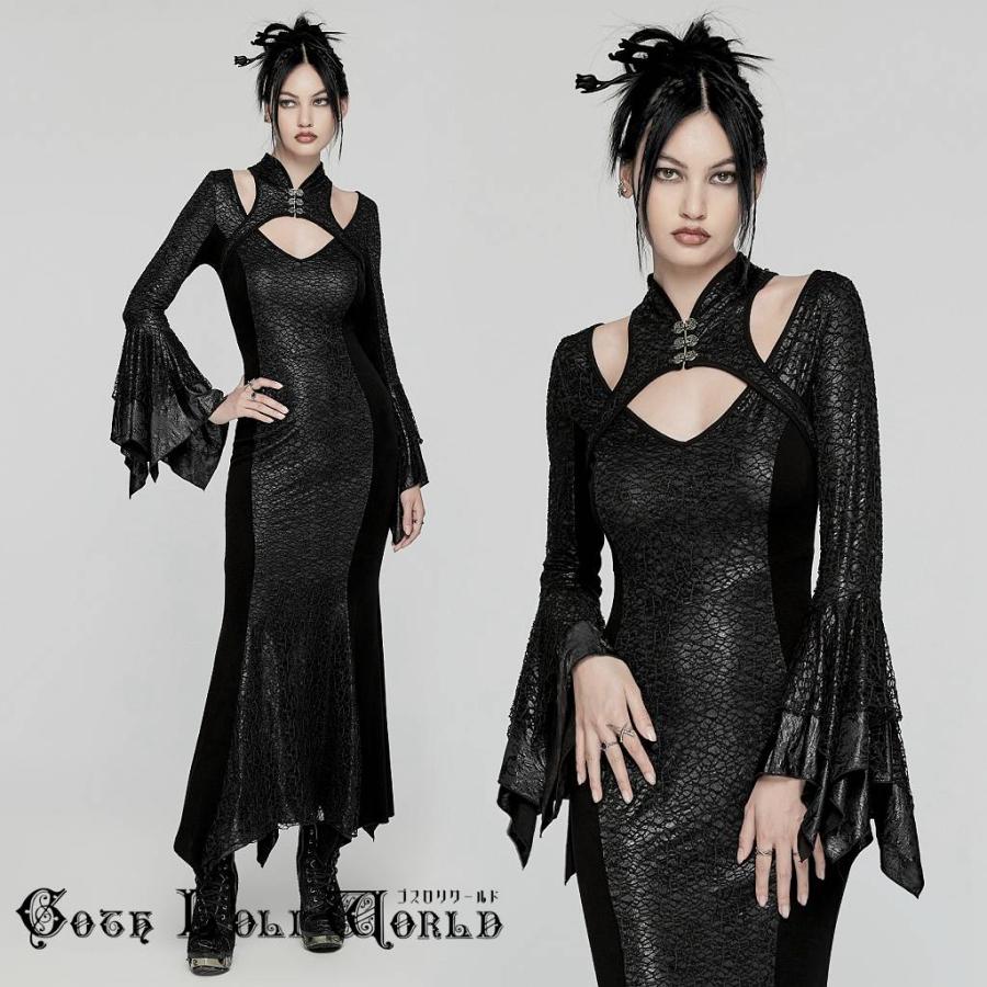 ゴスロリワールド WQ-772LQF-BK ホルターネック長袖ワンピース