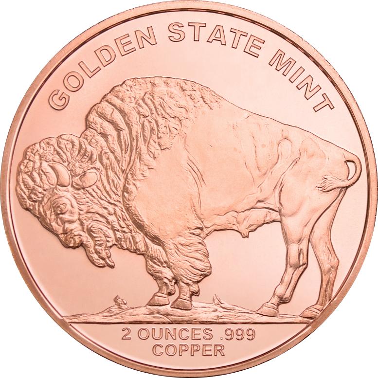 カプセル付き] (新品) アメリカ「バッファロー」純銅 赤金 2常衡オンス