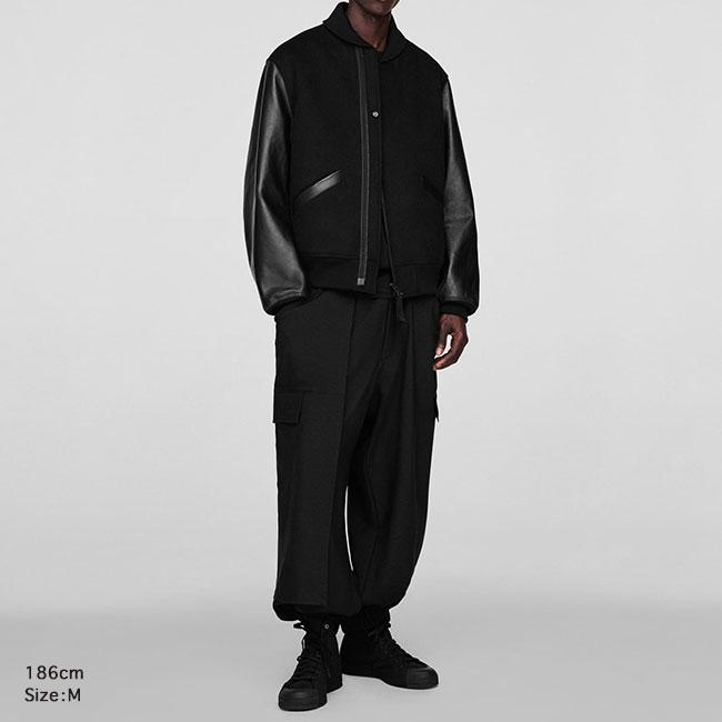 TIME SALE] Y-3 ワイスリー レターマンジャケット JX7338 袖レザー