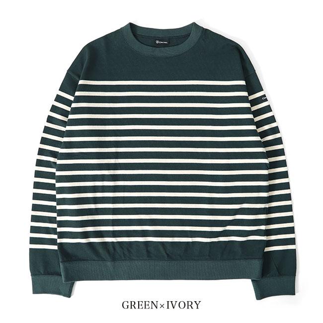 TIME SALE] ORCIVAL オーシバル パネルボーダー ボートネック