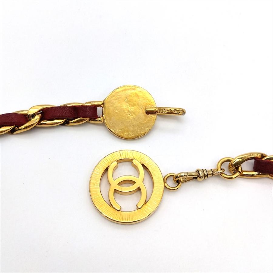 CHANEL（シャネル） チェーンベルト ベルト レザー レッド ゴールド