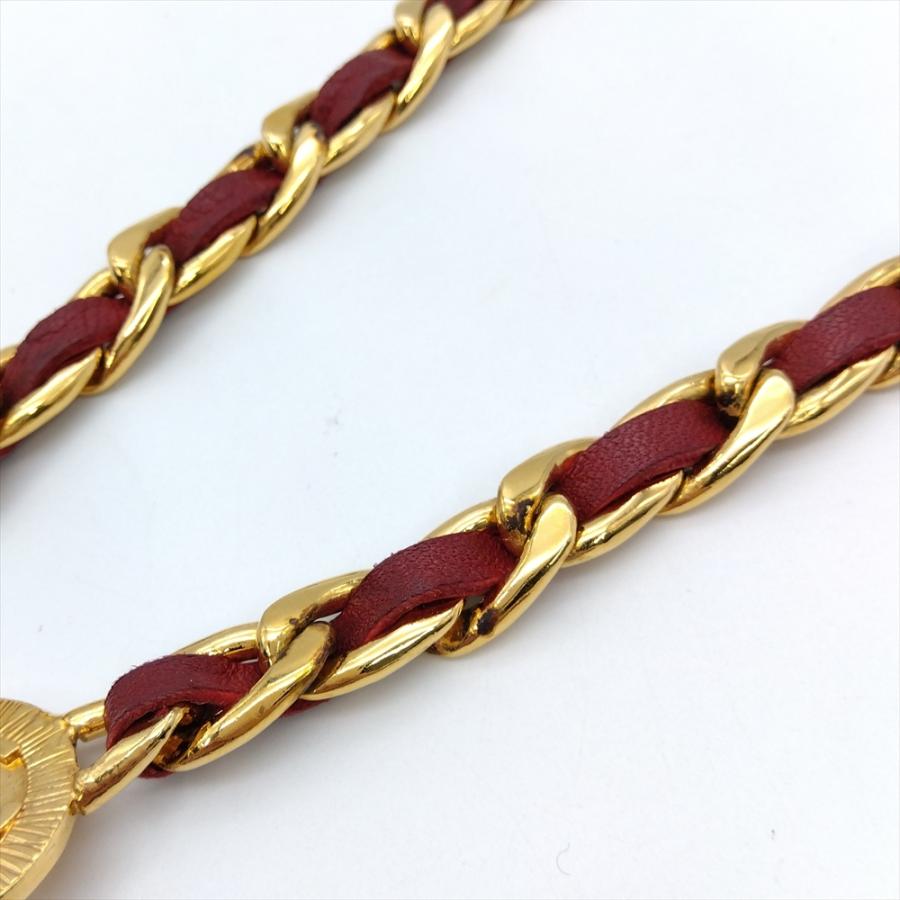 CHANEL（シャネル） チェーンベルト ベルト レザー レッド ゴールド