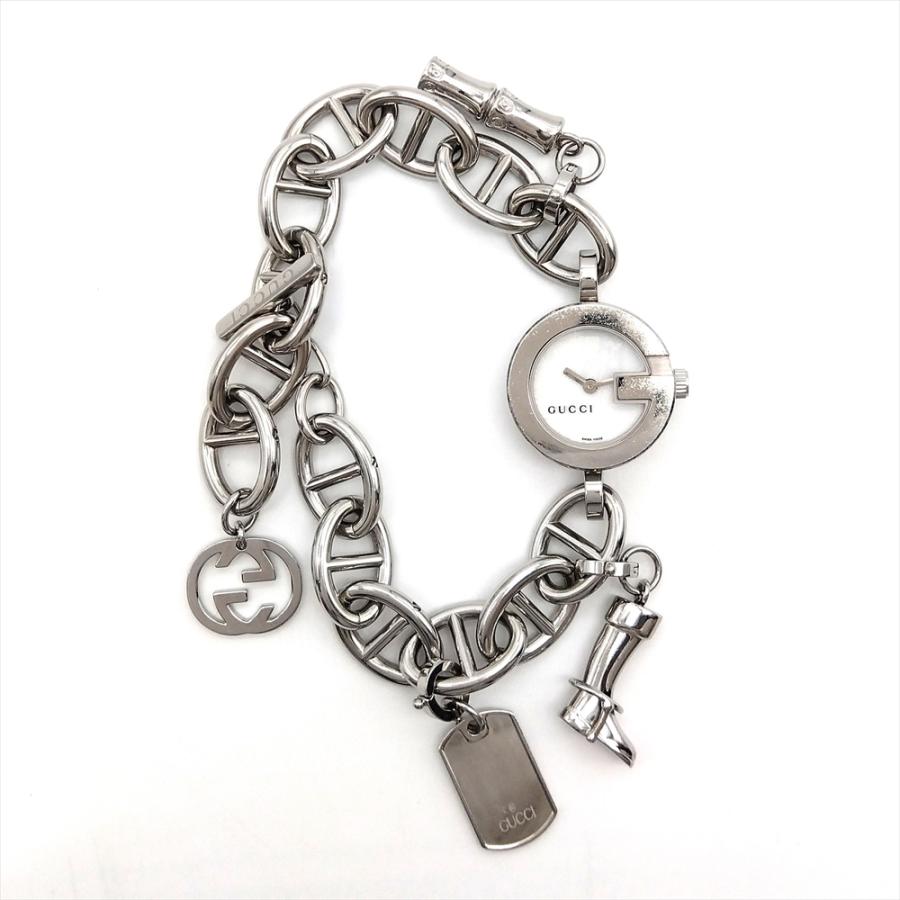 GUCCI（グッチ） GUCCI 107 Gチャーム 腕時計 ホワイトシェル文字盤