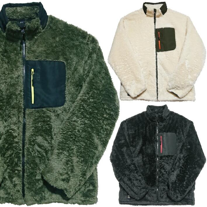 ボアフリースジャケット 防風 三層構造 裏地全面ボア 軽量 M〜3L