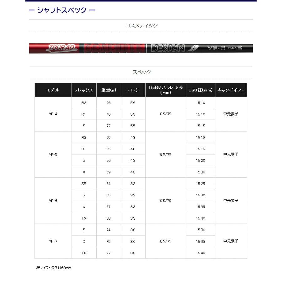 グラファイトデザイン ツアーAD VF Tour AD テーラーメイド スリーブ付