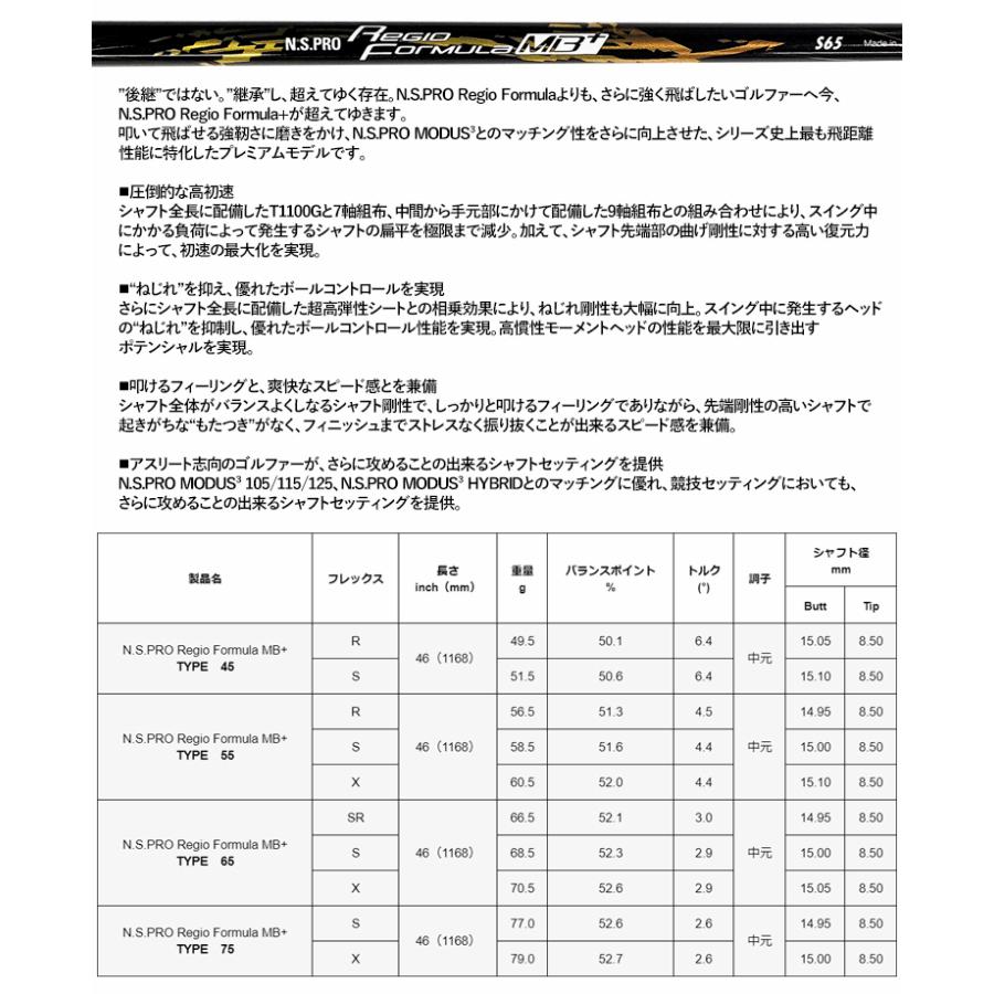 日本シャフト シャフト ドライバー用 N.S.Pro レジオ フォーミュラ MB