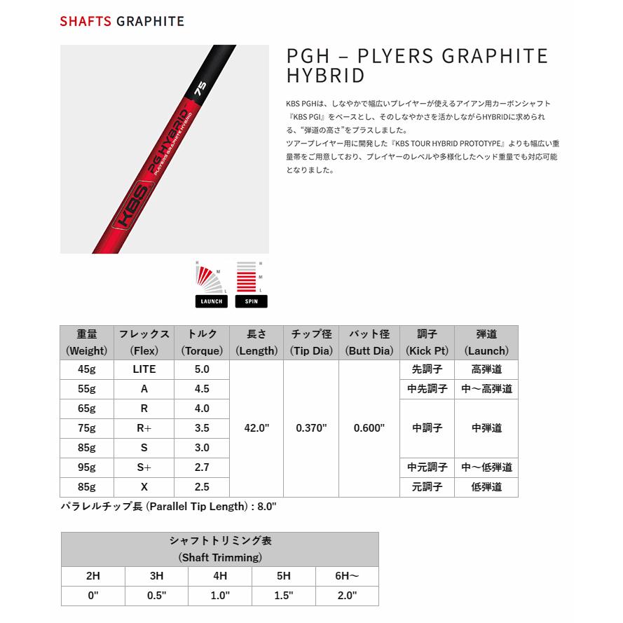 KBS シャフト ユーティリティー用 KBS PGH プレイヤーズ グラファイト