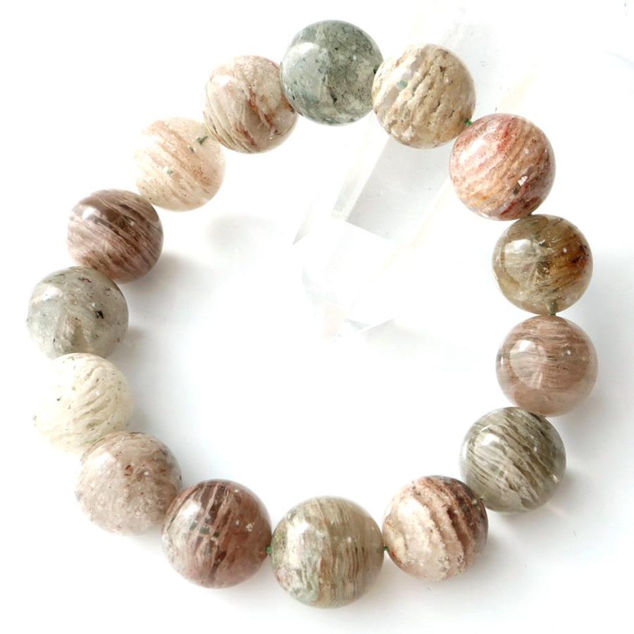 GOLD STONE 千層 ガーデンクォーツ ブレスレット 15mm 1点もの 大玉