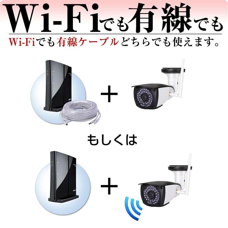 防犯カメラ SDカード録画 SDカード 録画 ワイヤレス WiFi 500万画素