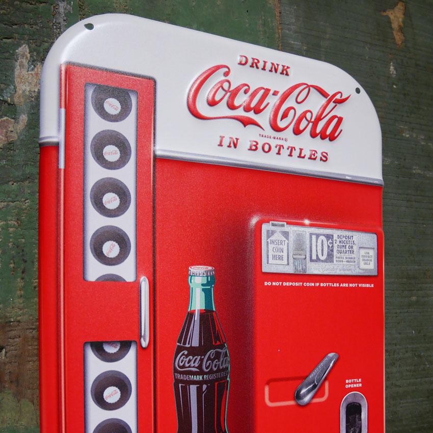 Coca Cola（コカコーラ） ダイカット エンボスメタルサイン Coca-Cola