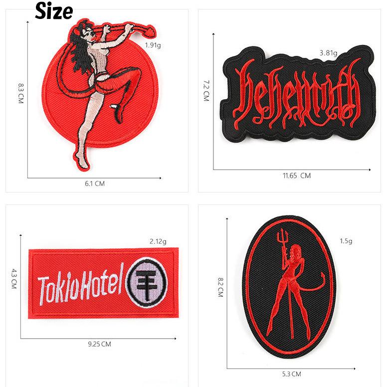 ワッペン アイロン 刺繍 パッチ Rock テイスト A 9枚セット アップリケ