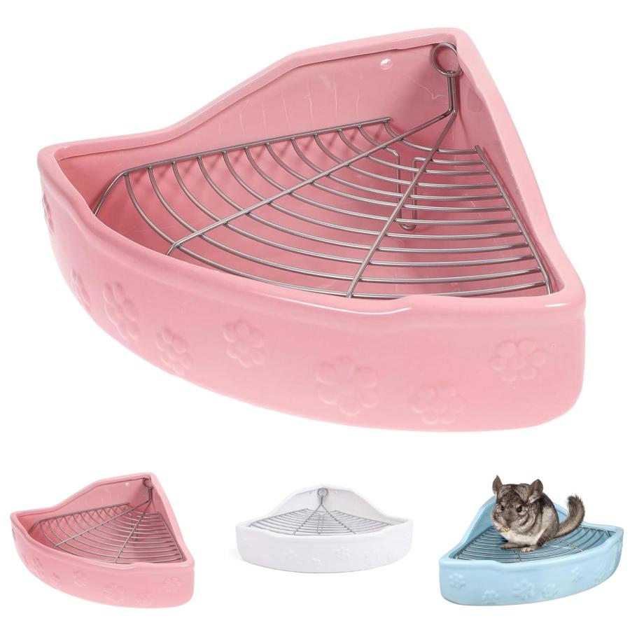うさぎ トイレ 陶器 カワイ 飼育ケージ内装 三角 兎 かわいい 3色
